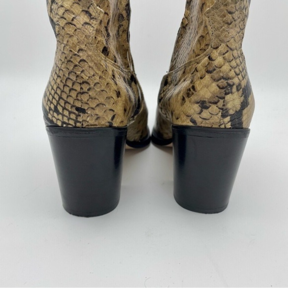 Zara Animal Print Snake Leather Block Heel Ankle Boots, Sz 9/40 - Picture 11 of 11